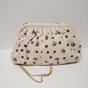 Chic Viral Beaded Clutch with Gold Chain